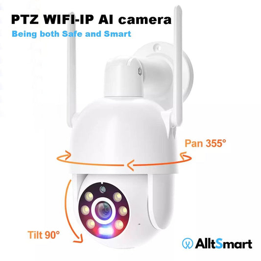 PTZ WIFI-IP AI kamera - White - AlltSmart