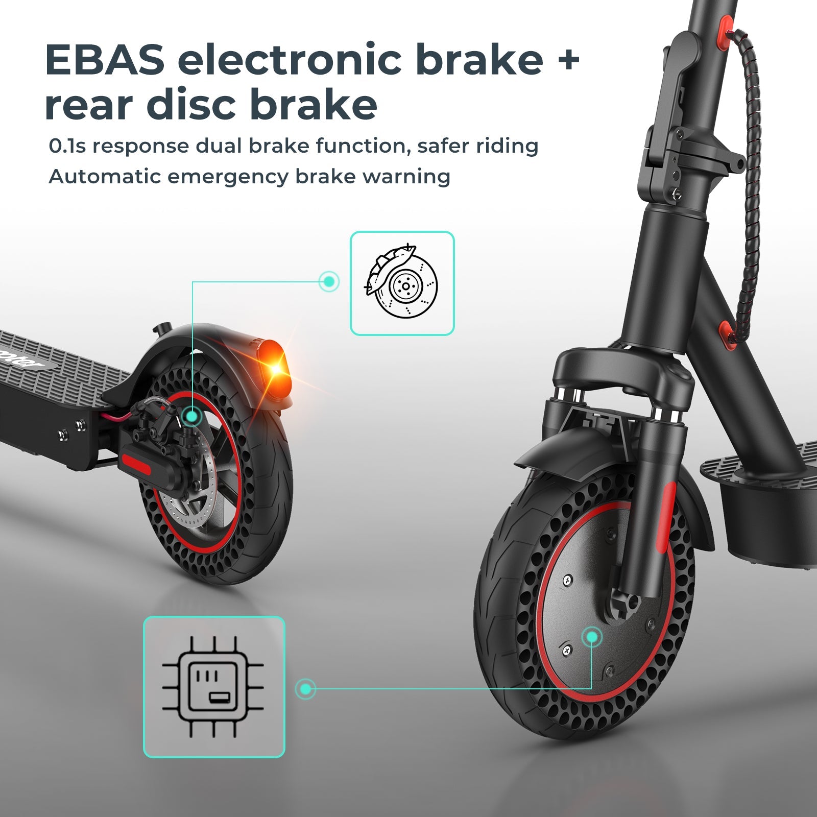 iScooter I9Max - Smart Elsparkcykel - 48V kraftfull motor - Ny Version - AlltSmart