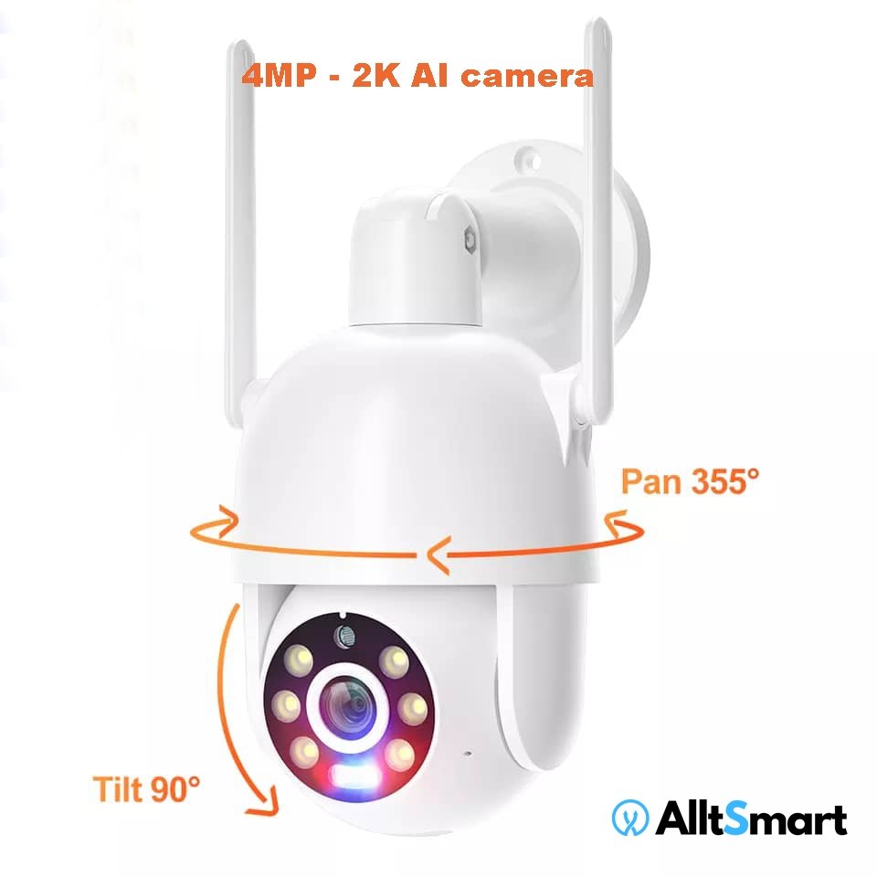 PTZ WIFI-IP AI kamera - White - AlltSmart