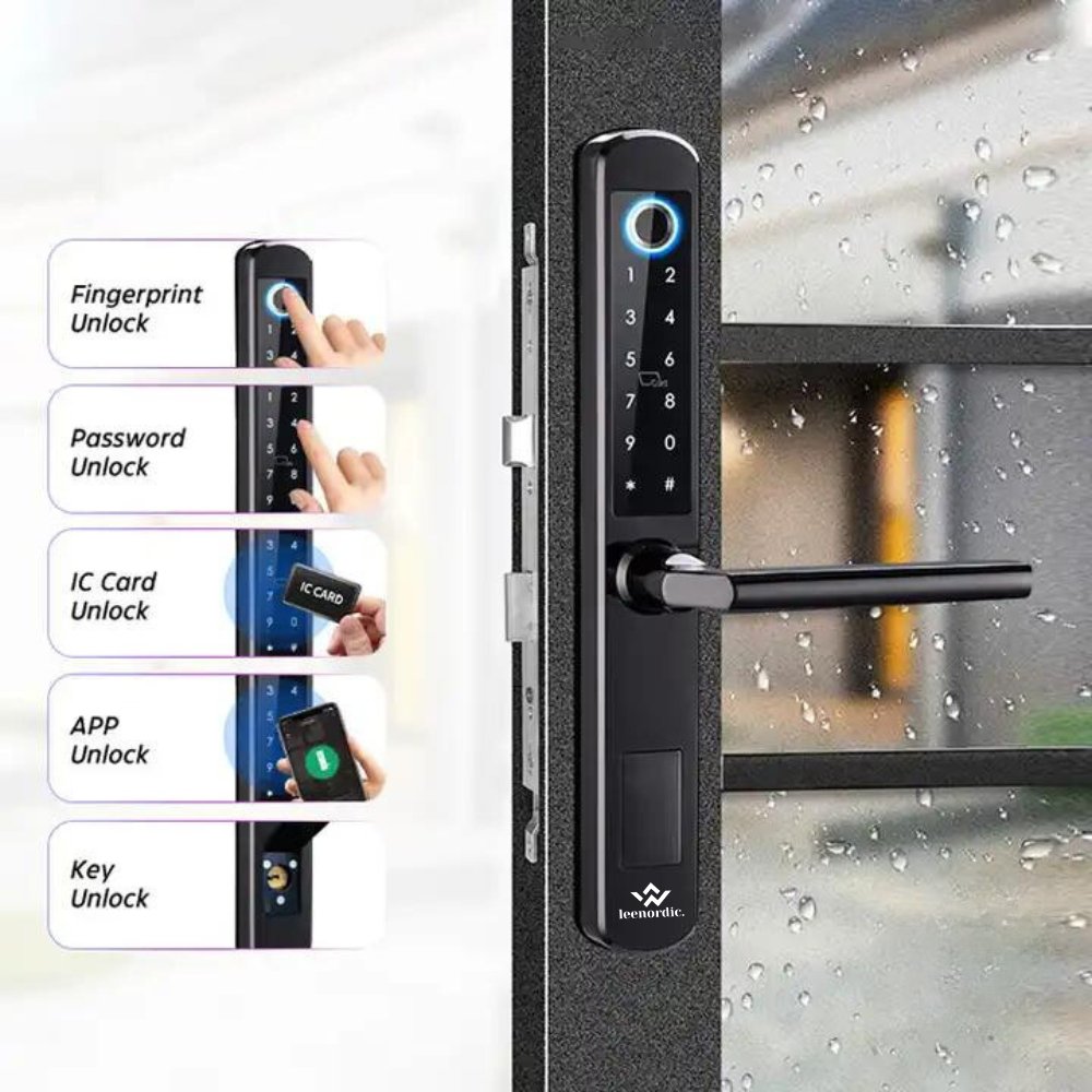 Smart Digitalt dörrlås - M-Nordic med App Integration - Silver - AlltSmart