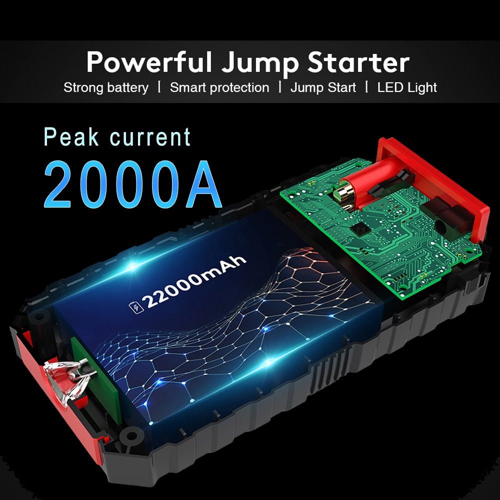 Starthjälp - Power Bank 2000A/22000 mAh Jump Starter - 12V - AlltSmart